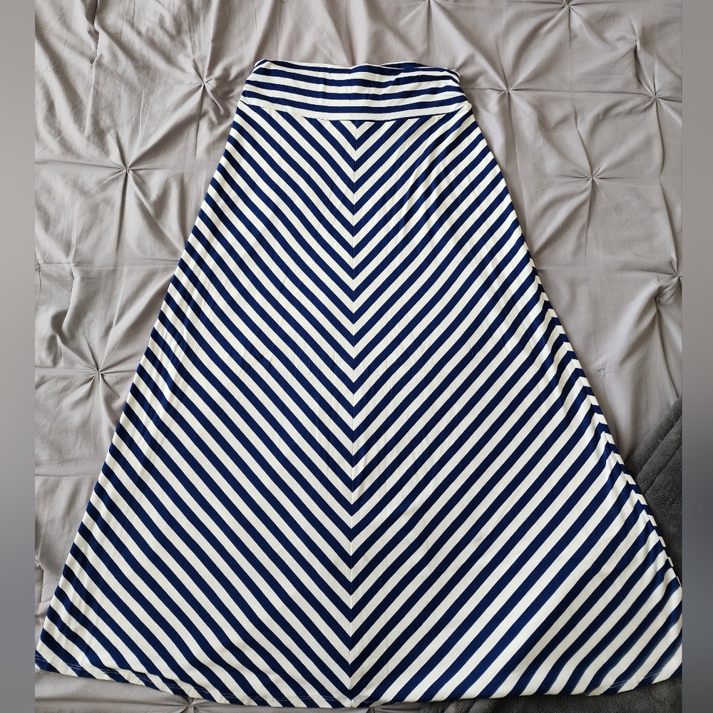 Merona | Striped Maxi Skirt | Navy and White | L